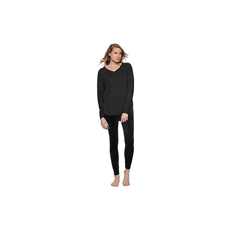 Felina Ladies’ Velour Lounge Set (Black Heather, Medium)