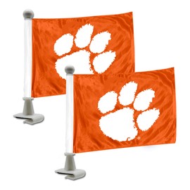 FANMATS 61899 Clemson Tigers Ambassador Car Flags - 2 Pack Mini Auto Flags, 4in X 6in, Perfect for Hood or Trunk