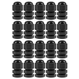 XHF 20 Pcs 1/4 Inch IP68 Strain Relief Nylon Cord Grip NPT Cable Glands Adjustable UL Listed and RoHS Compliant (Black)