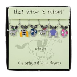 Wine Things WT-1520P at The Races, Painted Wine Charms, Fits neatly Around stem, Multicolor