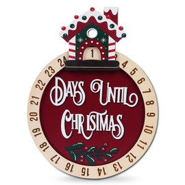 Christmas Advent Countdown Calendar - Wooden Christmas House - Countdown Days Until Christmas - Festive Holiday Decoration