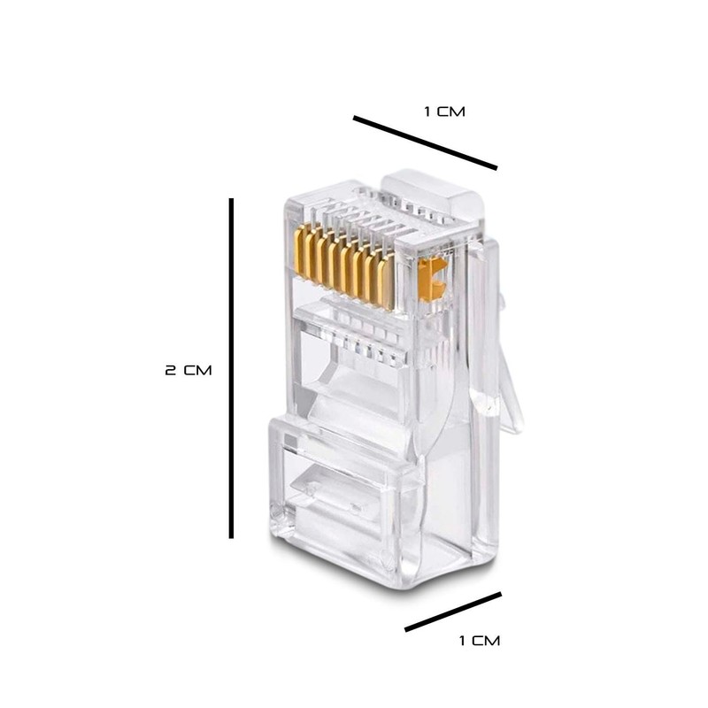 GamePoint 100 Conectores Rj45,Conectores Rj45, Para Cable Ethernet, Cat 5e,