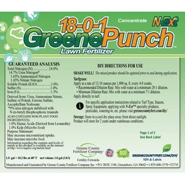18?0?1 GreenePunch Liquid Lawn Fertilizer – 2 Gallon Pack (Covers up to 16,000?sq?ft) with Sea Kelp & Humic Acid – Quick Green?Up & Sustained Color for 4–6 Weeks