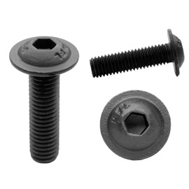 M6 (6mm x 25mm) Black Zinc Flake 10.9 Flanged Button Head Screws Allen Socket Bolts Screws (Pack of 20)