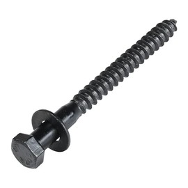 3/8 x 4 (50 Pack) Lag Screw Kit, 50 Screws and 50 Washers, Ceramic Black Ruspert Coating for Exterior Use, Meets ASTM A307 and ASME B18.2.1, Industrial/Commerical Grade by Makers Bolt