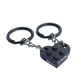 OLLaili Him and Her Gift Sets Stainless Steel Brick Matching Couples Heart Keychain for Boyfriend Girlfriend Valentine's Day Gifts