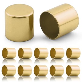 Ganzoo © Metal End Caps | Set of 10 | for 10 mm PPM Rope, Rope, Jewellery, Cord End for Dog Lead, Collar, Chain, Colour: Gold Matt