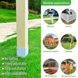 Wanhork 304 Stainless Steel Adjustable Post Protector (Range 3-6in), Protect mailboxes, Deck and Fences from rain and Damage to Maintenance Equipment (1, White)