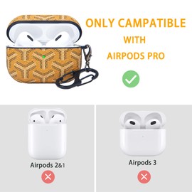 TANGABA for AirPods Pro 2nd Generation Case(2022), Full-Body Protective AirPods Pro Case with Keychain, Luxury Leather Design for AirPods Pro 2 Case with Women Men, Front LED Visible
