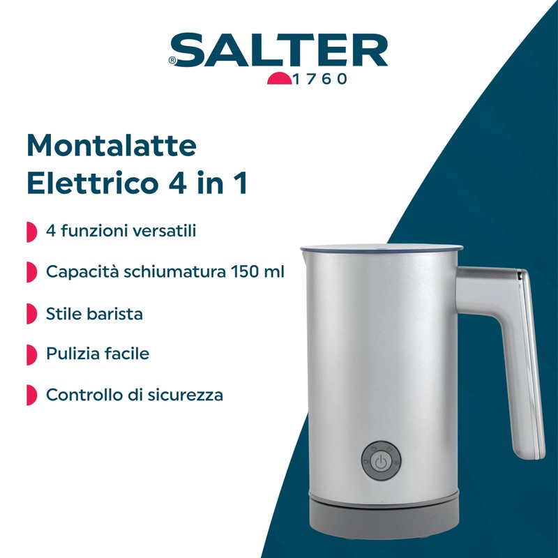 Montalatte elettrico Salter Aspen 150/300 ml, schiuma calda e fredda