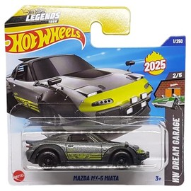 Hot Wheels Mazda MX-5 Miata HW Dream Garage 2/5 (1/250) HYW18 Grey 2025 + Protector Short Card Frikimonkey