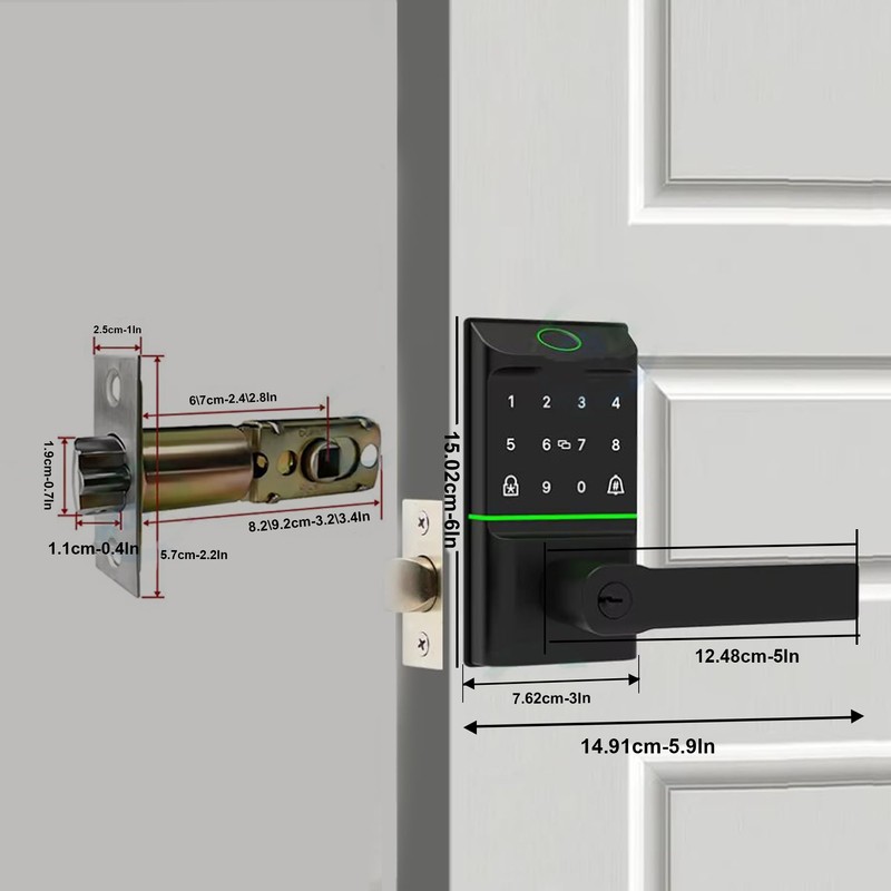 Smart Door Lock with Biometric Fingerprint, Password, IC Card Unlock,