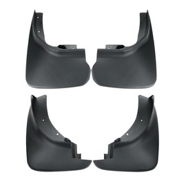 BURANIFUSION 4pcs Rock Splash Guards Flaps Mudguards Front Rear Side Heavy Duty Carbon Molded Flexible Tpo Plastics for Ford for Explorer 2011-2018 2.0L,2.3L,3.5L-Engine Petrol-Fuel Polished WEF0355