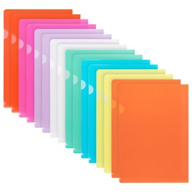 NOTEZMATE 16 x A4 Clear Plastic Folders,8 Colours Plastic Wallets A4,Open Top & Side Plastic Sleeves Protector for File Paper Cover Protection Files,Cut File Cover for Report,Project,Presentation