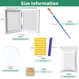 Yauhar Paw Print Impression Kit for Dog Cat, Picture Frame and Imprint Clay Pawprint Keepsake Memorial Desk Display for Pet Sympathy Gift