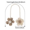 Meplait 4 Pack Flower Curtain Tiebacks, Boho Curtain Holdbacks, Beige&Khaki