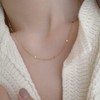 Cream Dot Necklace, Women's Popular, Stainless Steel, Surgical Stainless Steel,