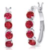 925 Sterling Silver Gemstone Round Hoop Earrings for Women 0.9