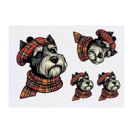 4 x 'Scottish Terrier' Temporary Tattoos - Water Resistant, Skin-Safe, Non-Toxic Transfers, Mixed Sizes (TO00076210)
