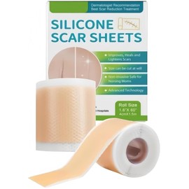 Parches de Silicona para Cicatrices (Rollo 3m) - Cinta Médica para Cesárea, Queloides, Cirugías y Quemaduras - Láminas Reductoras Reutilizables, Impermeables y Recortables