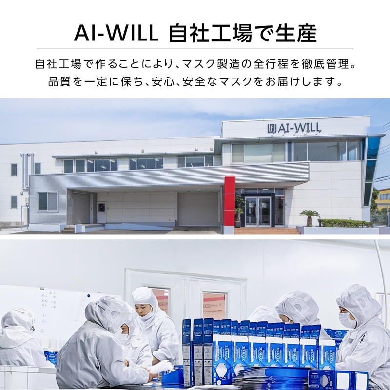 AI-Will Non-Woven Mask, Pleated Mask, Disposable Masks, 100 Masks, Large