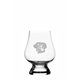 FLAT COATED RETRIEVER Dog Themed Etched 2.5oz Wee Whisky Glass Compatible With Glencairn Accessories