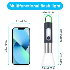 Ainiv Rechargeable LED Flashlight and Camping Lantern Combo, High Lumens 4 Modes Tactical Flashlight, Small LED Flashlight Zoomable, Handy Light with Lamp Shade for Camping, Outdoors