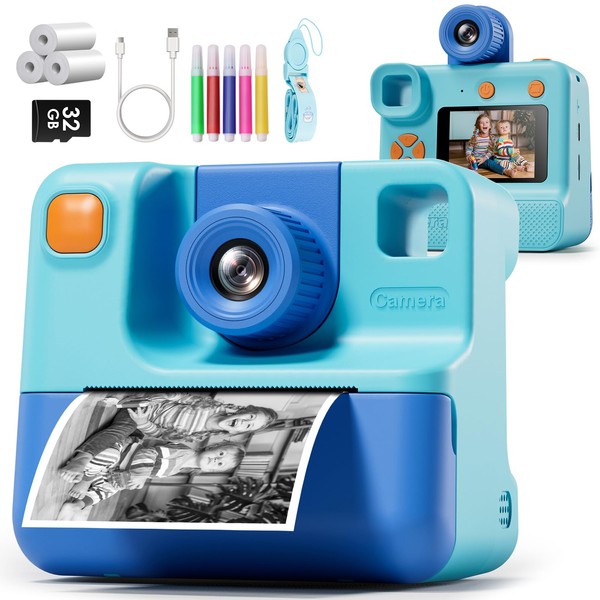 GREENKINDER Kids Camera Instant Print, Christmas Birthday Gifts for Girl