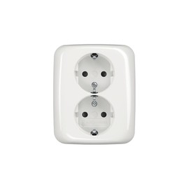 Busch-Jaeger 202 EUJB-214 Schuko Double Socket Alpine White (2TKA00003898)