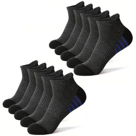 MCSWSEE Calcetines para Hombre, 10 Pares Calcetas para Correr para Hombre, Calcetas Deportivas Corte Bajo, Calcetines para Correr Hombre de Transpirables (Gris)