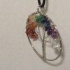 Tree of Life Amethyst Stone Necklace, Rainbow 7 Chakra, Multi-Color