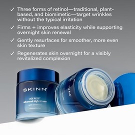 SKINN Crema De Noche Avanzada Para El Rostro 50 Ml(17 Onzas Líquidas)- Crema Antiarrugas Profundas Para Mujeres Y Hombres Para Líneas Finas Tono De Pi