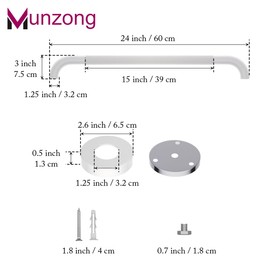 24 Inch Anti Slip Shower Grab Bar Oil Rubbed White 1.25" Diameter,Munzong Bathroom Grab Bar, Knurled Bathroom Balance Bar,Safety Hand Rail Support Handicap Elderly Senior Assist Bath Handle