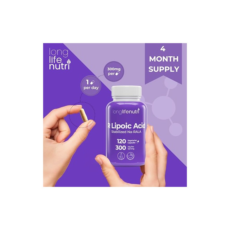 Longlifenutri ?cido R-alfa Lipoico Estabilizado 300 Mg: