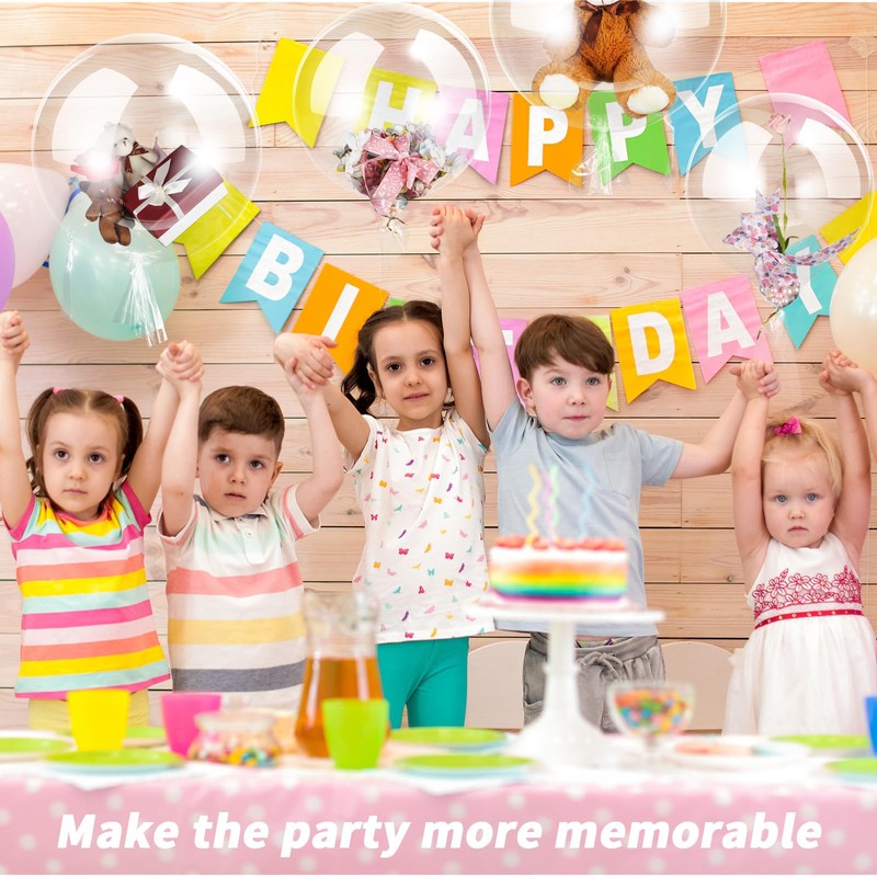 Lenwen 40 Pcs Bobo Balloons Clear Balloons for Stuffing Bubble