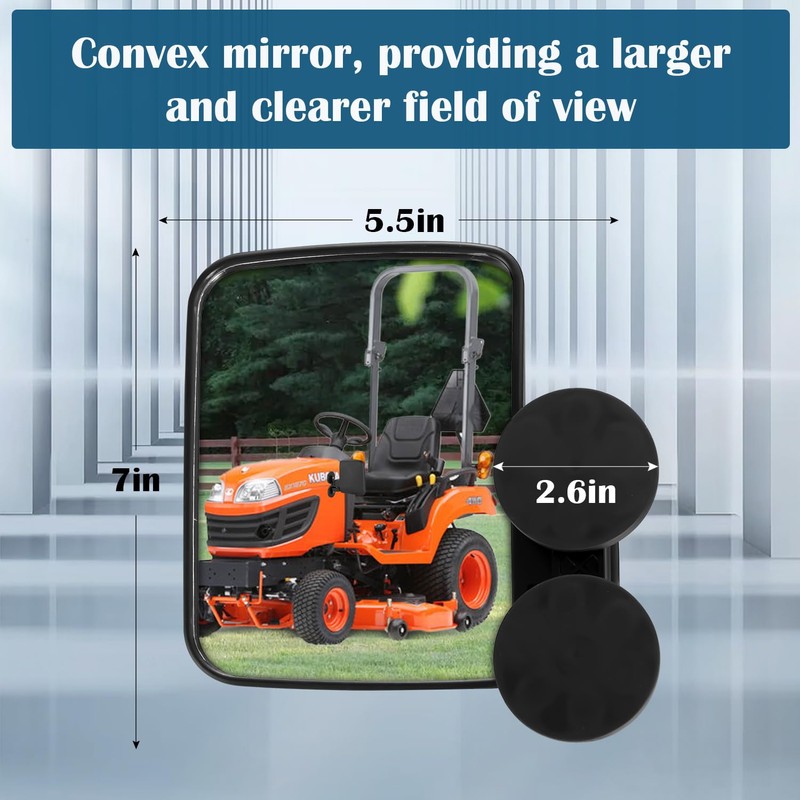 Omgro Universal Tractor Mirrors, Strong Magnetic Tractor Side Mirrors Compatible