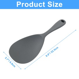 Hordion 2PCS Silicone Rice Paddle, Non Stick Rice Spoon Scooper, Heat Resistant Rice Spatula Kitchen Gadge Rice Cooker Spoon for Rice Salads Mashed Potato, Grey
