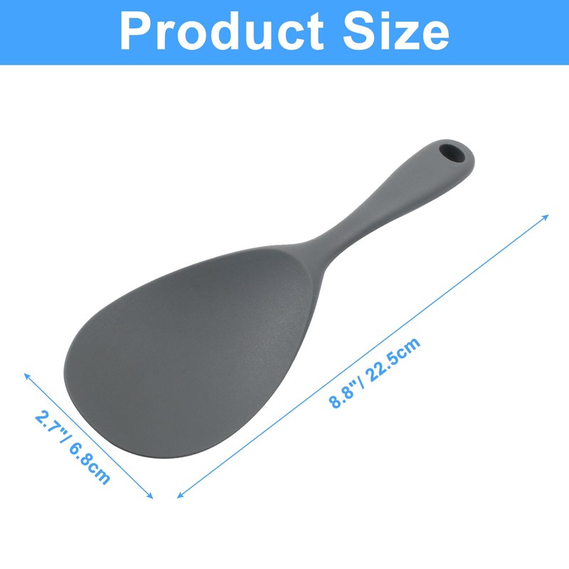 Hordion 2PCS Silicone Rice Paddle, Non Stick Rice Spoon Scooper,