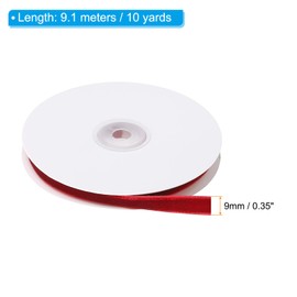 PATIKIL 0.35 Inch x 10 Yards Velvet Ribbons, Single Faced Vintage Velvet Ribbons Spool Perfect for Decor Gift DIY Wrapping Craft Wedding Hair Bow, Red