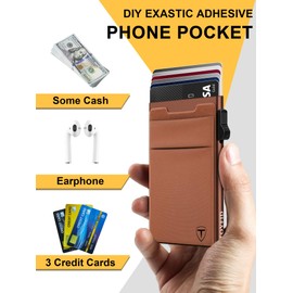 TOYFID Minimalist Wallet RFID Protection Card Holder Pop Up Wallet Slim Credit Card Holder with Coin Pocket, 1 Pack Brown, Modern