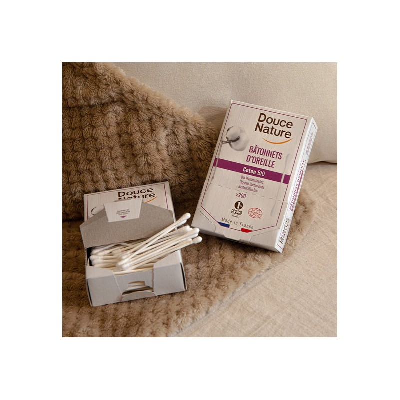 Dosnature Douce Nature Organic Pure Cotton Swabs 200-Pack / 두스나뚜르