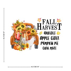 Fall Harvest Wall Decals Custom Dog Pet Pumpkin Truck Wall Decal Vinyl Wall Art Murals Quotes for Nursery Laptop Home Decorations