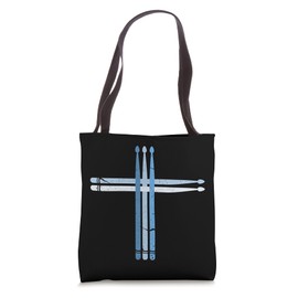 Christian Drummer Drum Sticks Cross Tote Bag