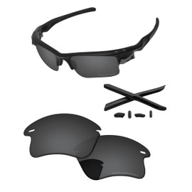 PapaViva Replacement Lenses & Rubber Kits for Oakley Fast Jacket XL OO9156 Black Grey - Polarized