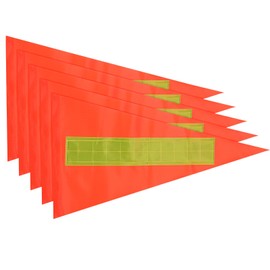 sourcing map Bike Flags Replacement, 17x8.6 Inch Triangle Waterproof Bicycle Safety Flag with Reflective Stripe Warning Signs for Bicycle Electric Car Outdoor Tent (Red, Pack of 5)