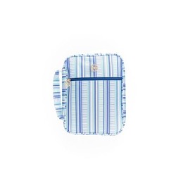 Mary Square Simply Striped Polyester 10.5 x 8 Inch Blue and White Zip Close Bible or Book Cover