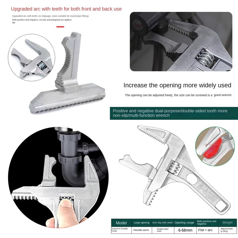 Adjustable Basin Faucet Pipe Pool Crescent Spanner Wrench Wrenches Plumbing