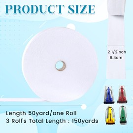 LAIAMER 3 Roll Jelly Roll Batting Strip 2 1/2 in×50 Yard Total 150 Yard Cotton Blend Fleece Batting Roll for Quilts Needle Punched with 4 Fabric Tube Makers for Jelly Roll Rugs,Throw Rugs,Braided Rug