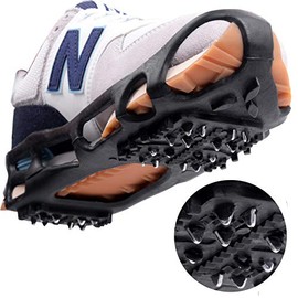 Winter Ice Grips for Shoes and Boots Walking Traction Crampon Ice Cleats for Snow and Ice for Outdoor Transition, Driving, or Climbing Without 24 Spikes L