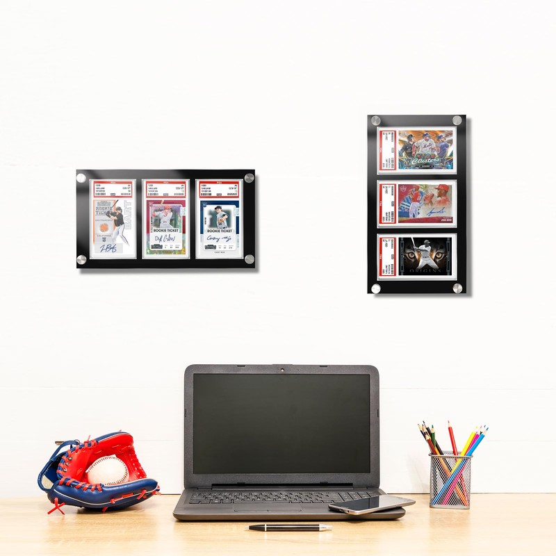 Black 35PT Graded Card Display Wall Mount with Screw -